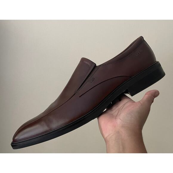 ECCO Mens Size 48/ US 14 Walnut Leather Oxfords Slip On Shoes - Picture 12 of 15